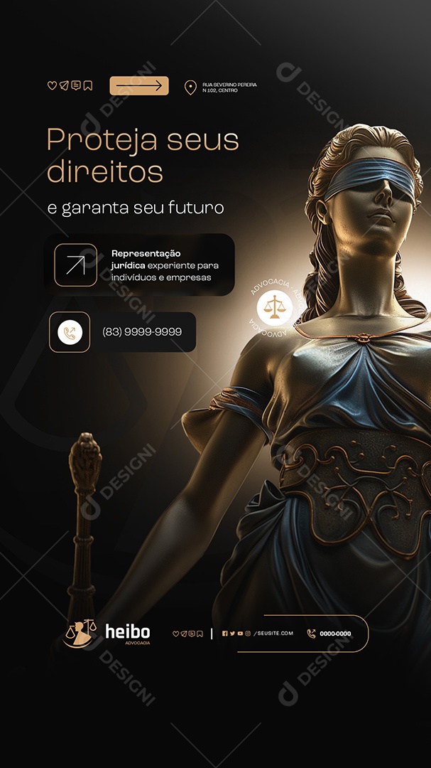 Story Projeta seus Direitos Social Media PSD Editável