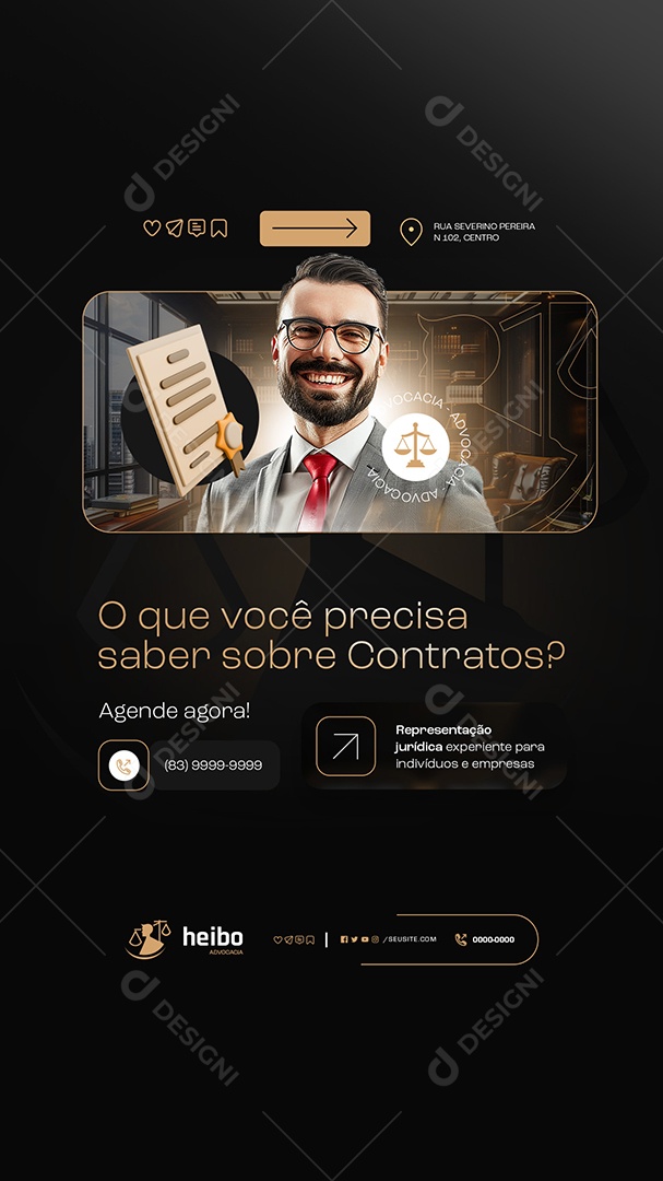 Story O que Você Precisa Saber Sobre Contratos Social Media PSD Editável