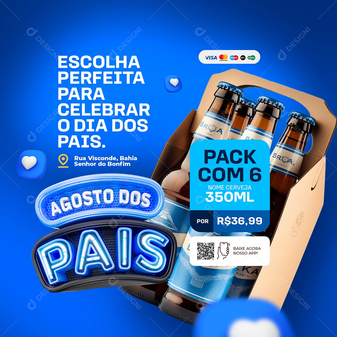 Agosto dos Pais Cervejaria Escolha Perfeita Social Media PSD Editável