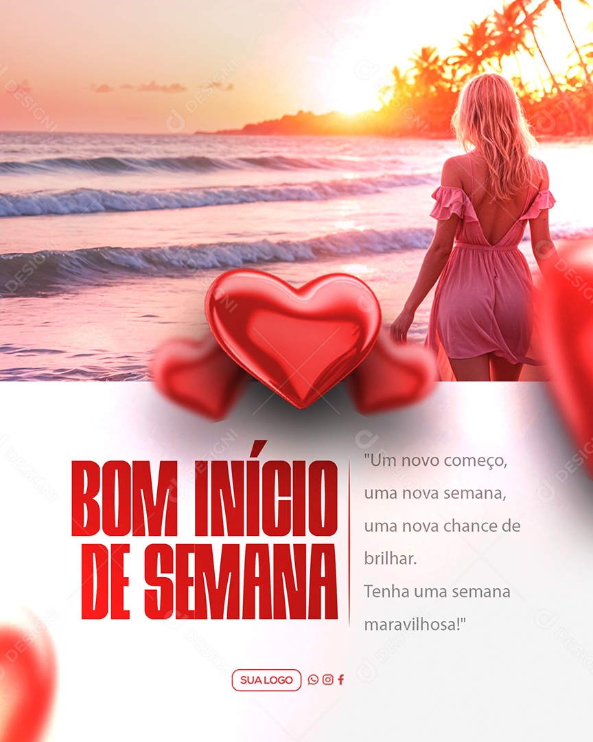 Frase Motivacional início de Semana Social Media PSD Editável