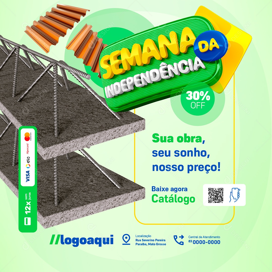 Independence Week Construction Materials Your Social Work Media PSD Editable