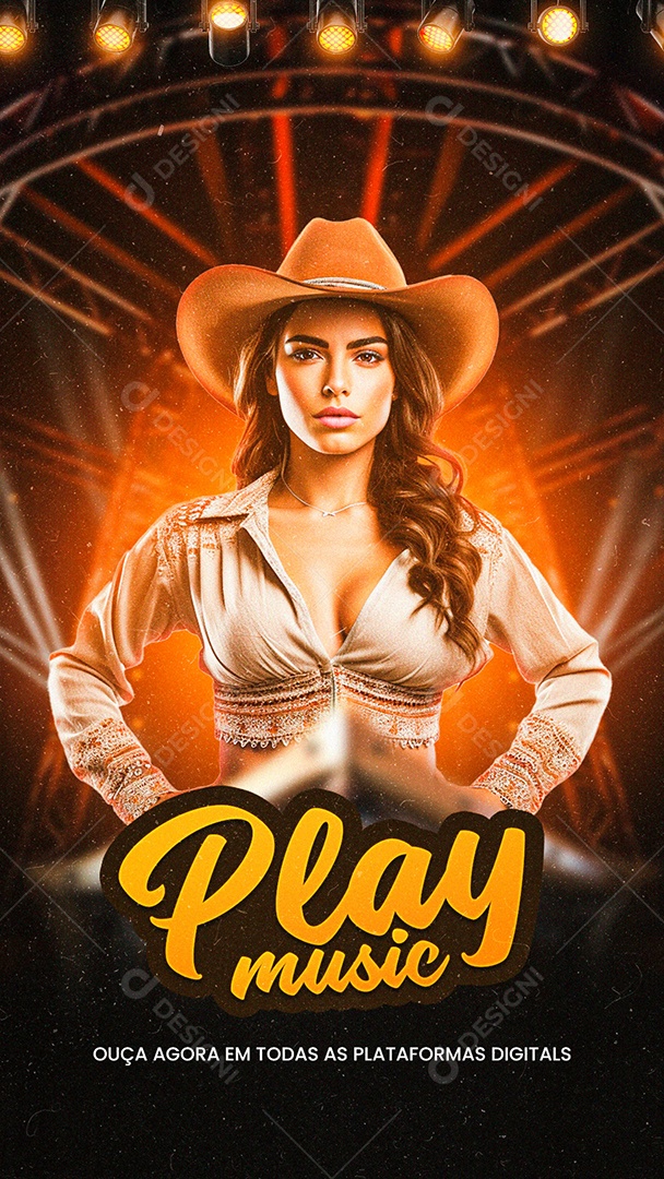 Story Flyer Play Music Social Media PSD Editável