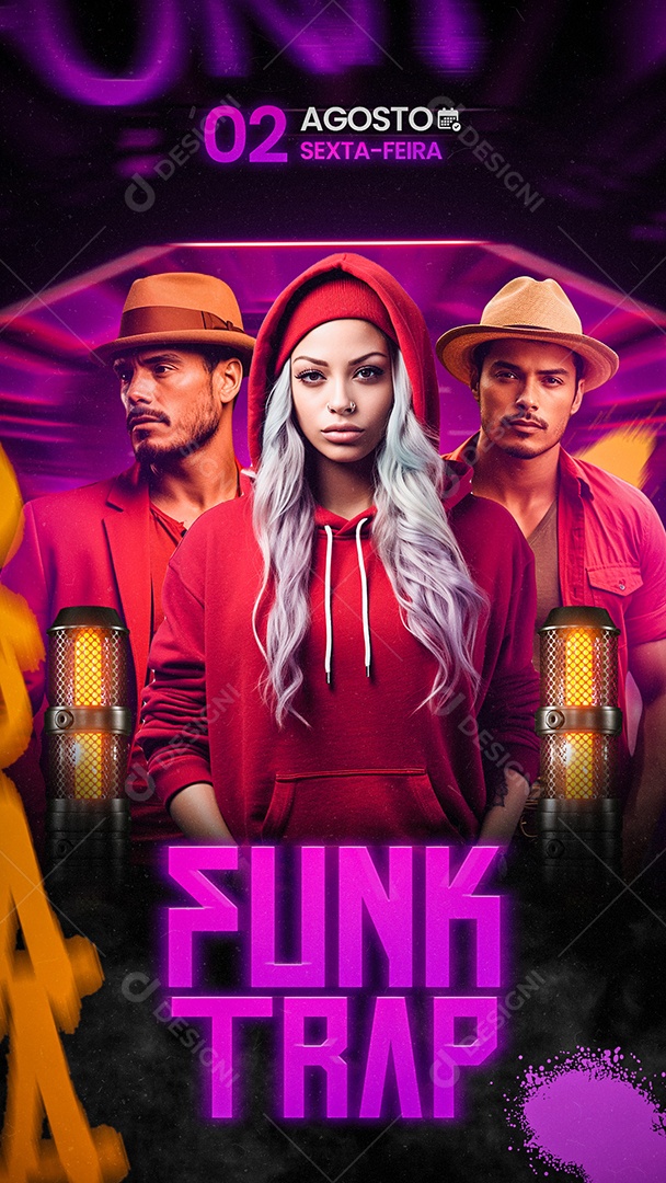 Story Flyer Funk Trap Social Media PSD Editável