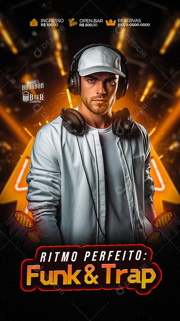 Story Flyer Ritmo Perfeito Funk e Trap Social Media PSD Editável