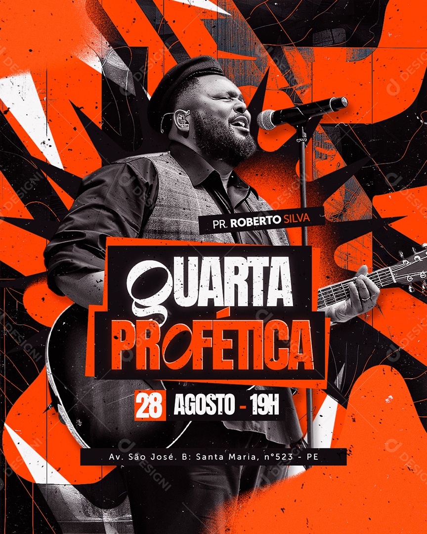 Gospel Quarta Profética Agosto Social Media PSD Editável