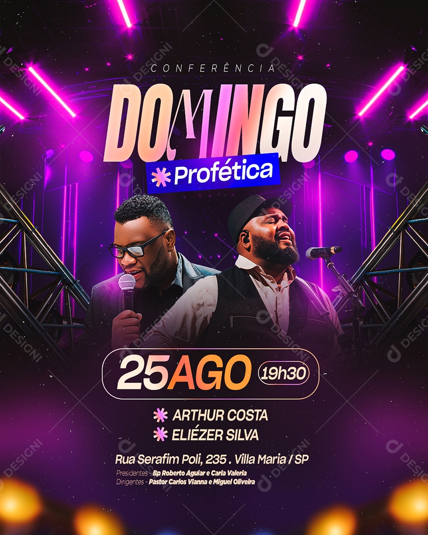 Gospel Domingo Profética Social Media PSD Editável