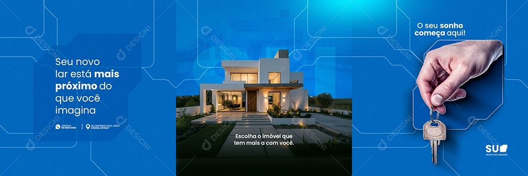Carrossel Seu Novo Lar está mais Próximo do que Você Imagina Social Media PSD Editável