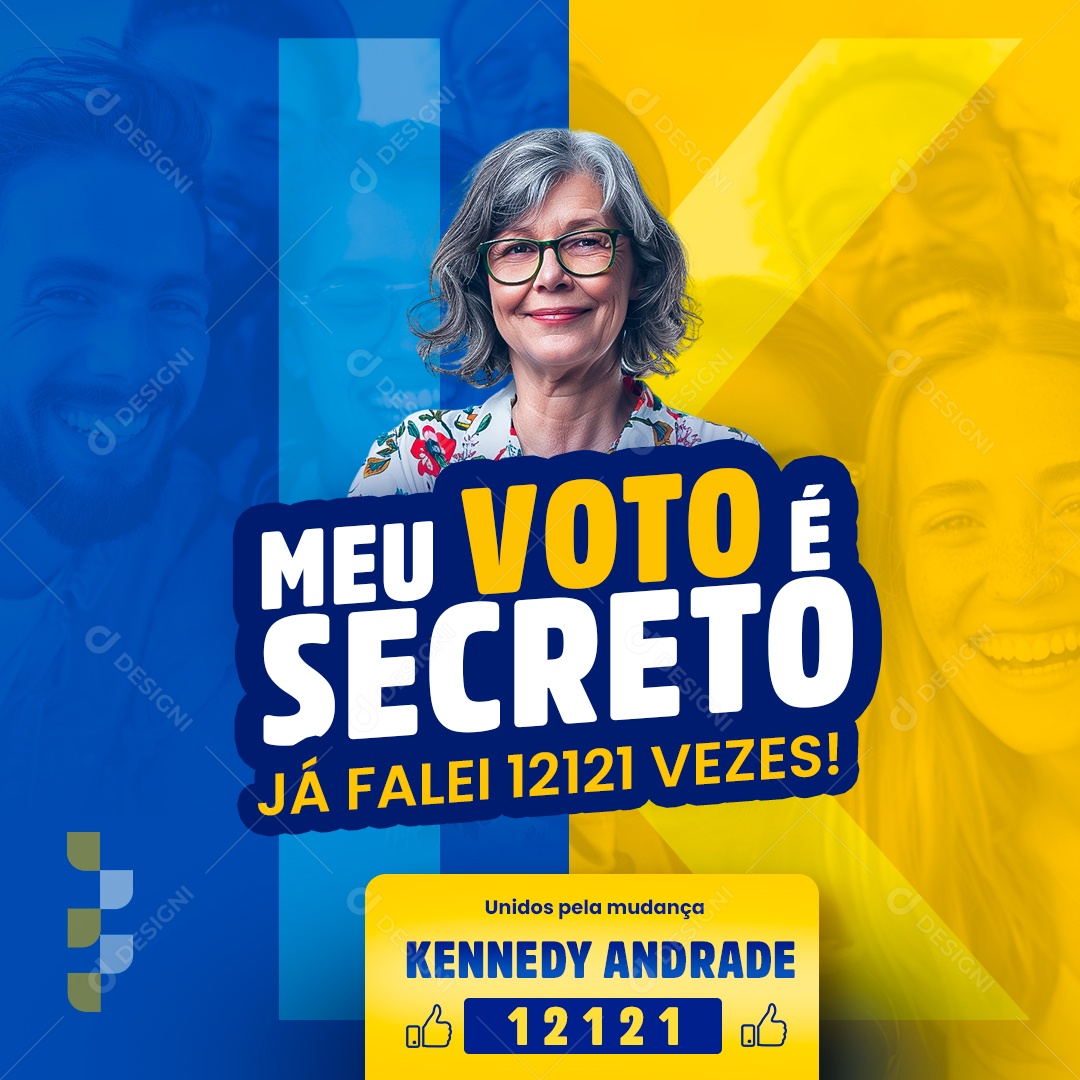 Política Meu Voto é Secreto Social Media PSD Editável