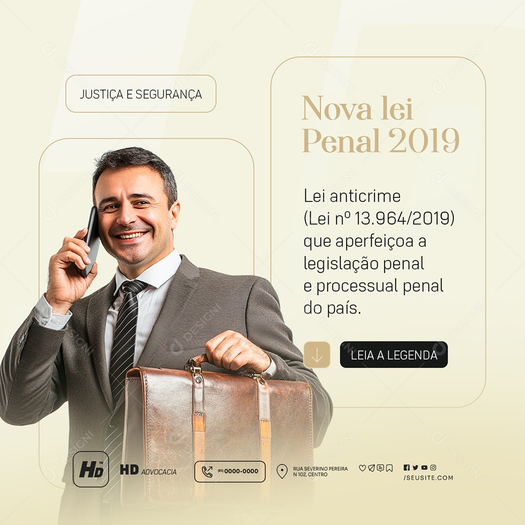 Advocacia Nova Lei Penal Social Media PSD Editável