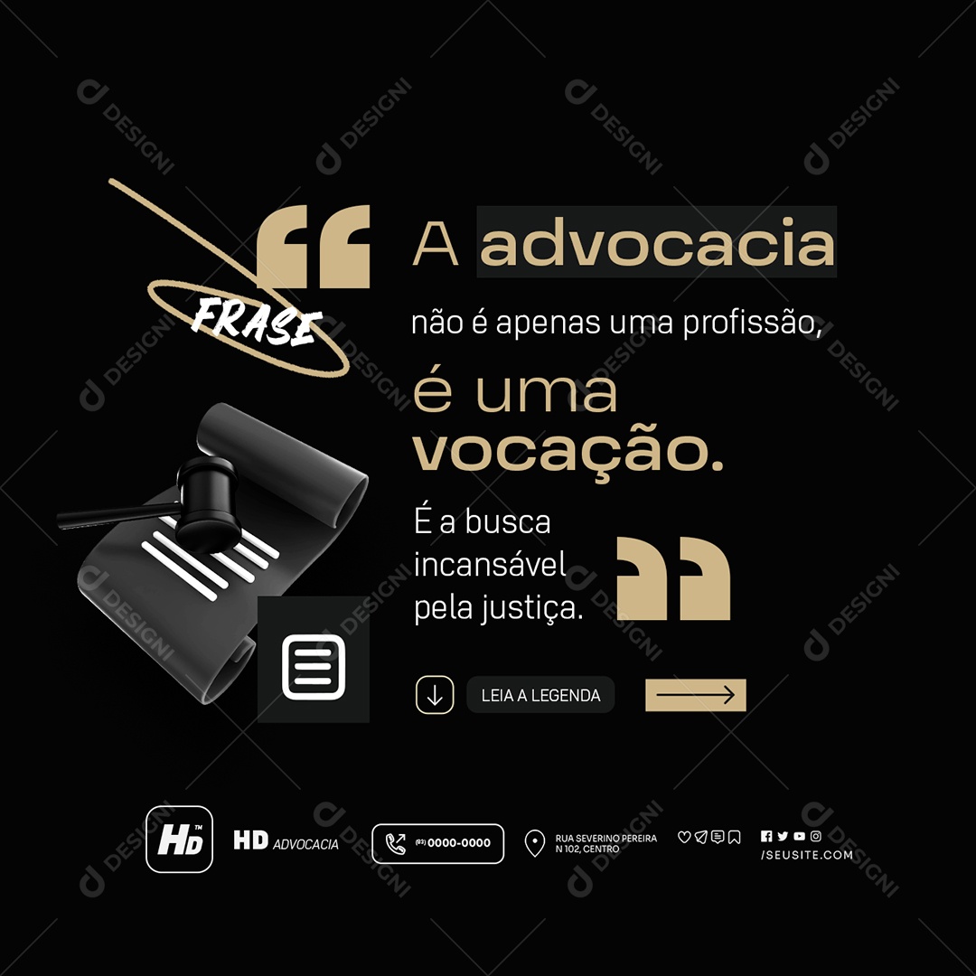 Advocacia é Uma Vocação Social Media PSD Editável