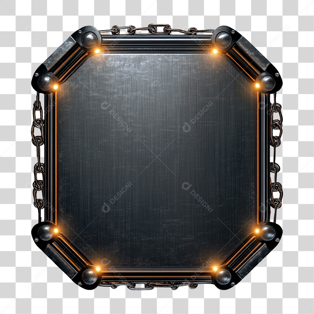 Placa de Metal com Led PNG Transparente