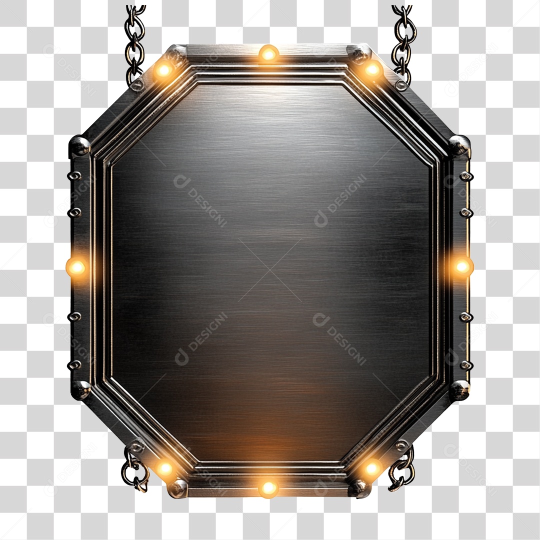 Placa de Metal com Led PNG Transparente