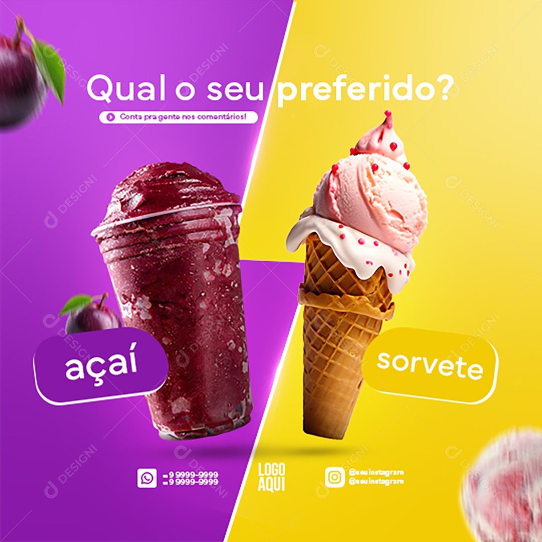 Qual seu Preferido Social Media PSD Editável