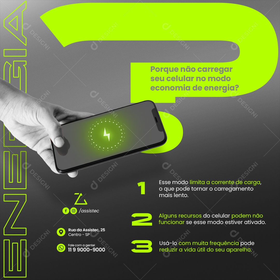 Assistência Técnica Dicas de Uso Social Media PSD Editável