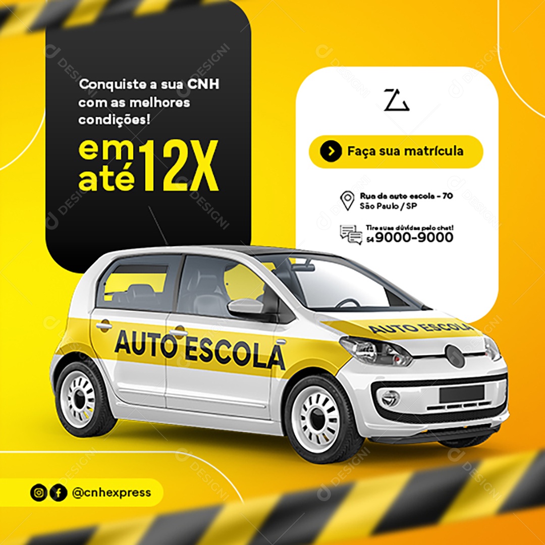 Conquiste sua CNH com as Melhores Condições Social Media PSD Editável