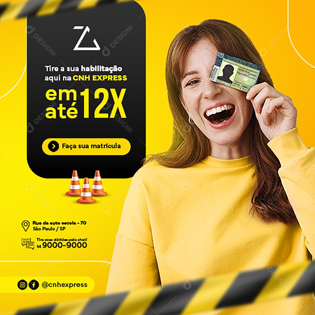 Tire sua Habilitação aqui Social Media PSD Editável