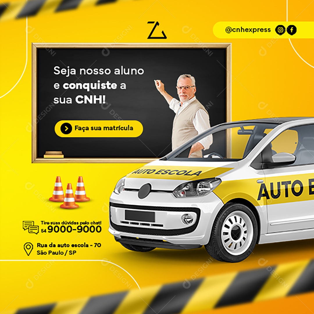 Seja nosso Aluno e Conquiste sua CNH Social Media PSD Editável