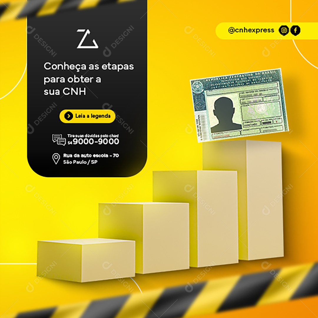 Conheça as Etapas para Obter sua CNH Social Media PSD Editável