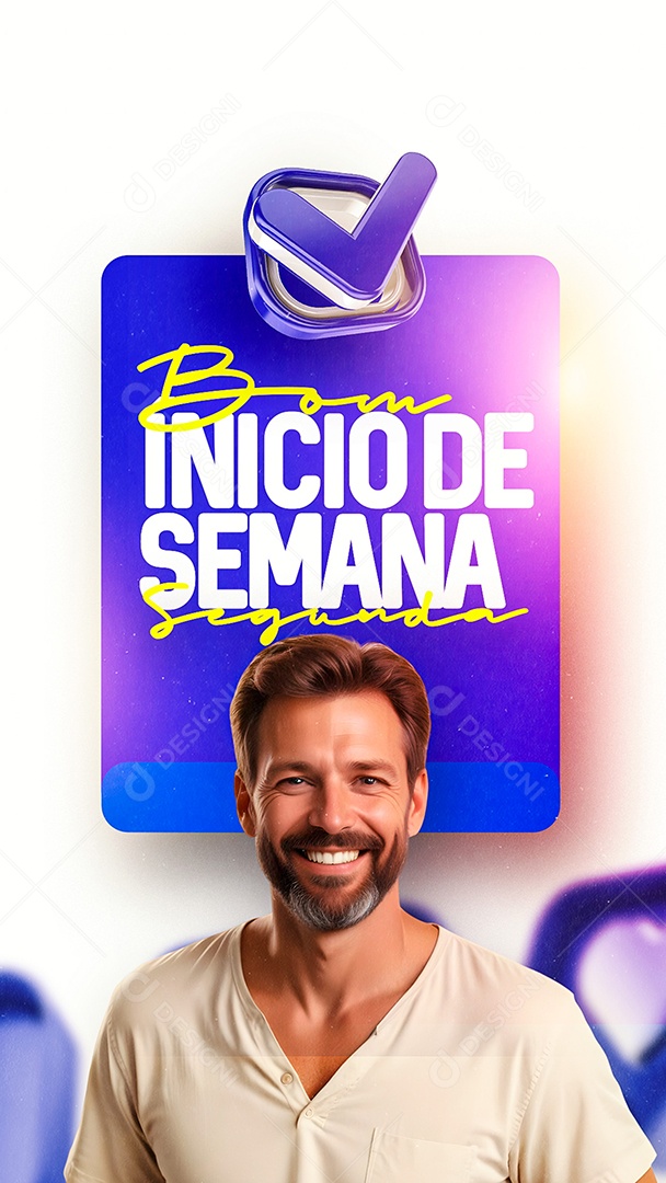 Story Frase Motivacional Bom Início de Semana Social Media PSD Editável