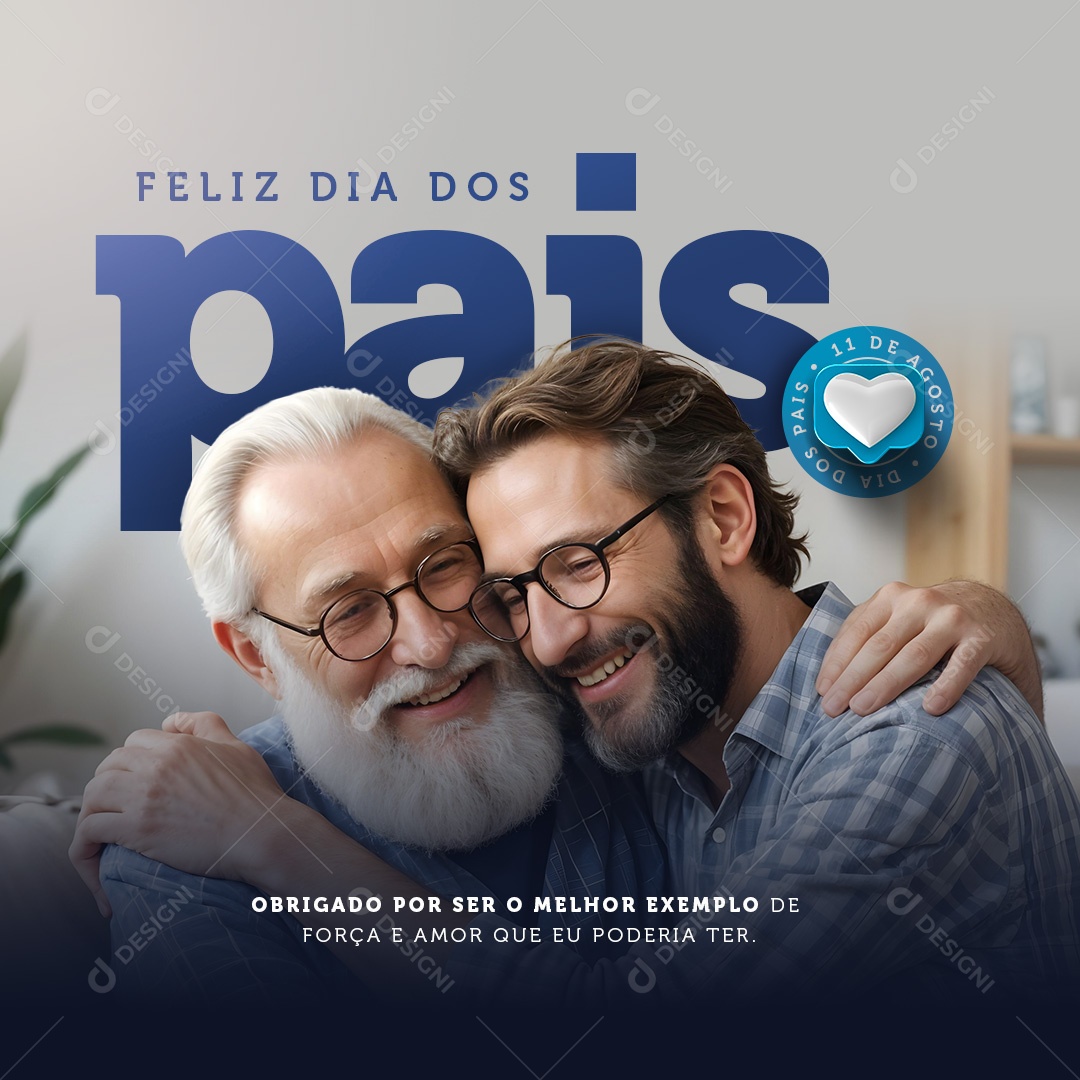 Feliz Dia Dos Pais 11 de Agosto Social Media PSD Editável