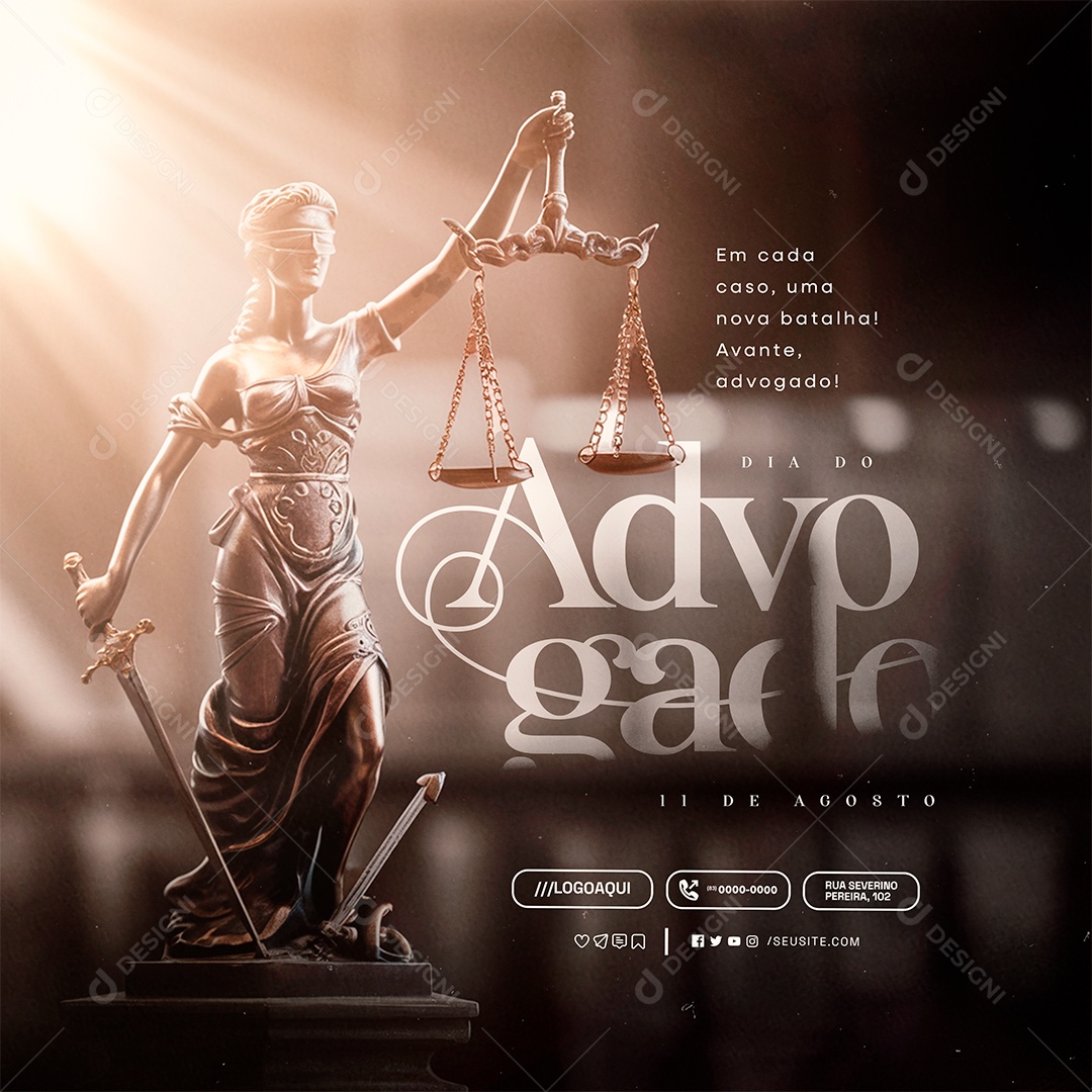 Dia do Advogado 11 de Agosto Em Cada Caso Social Media PSD Editável