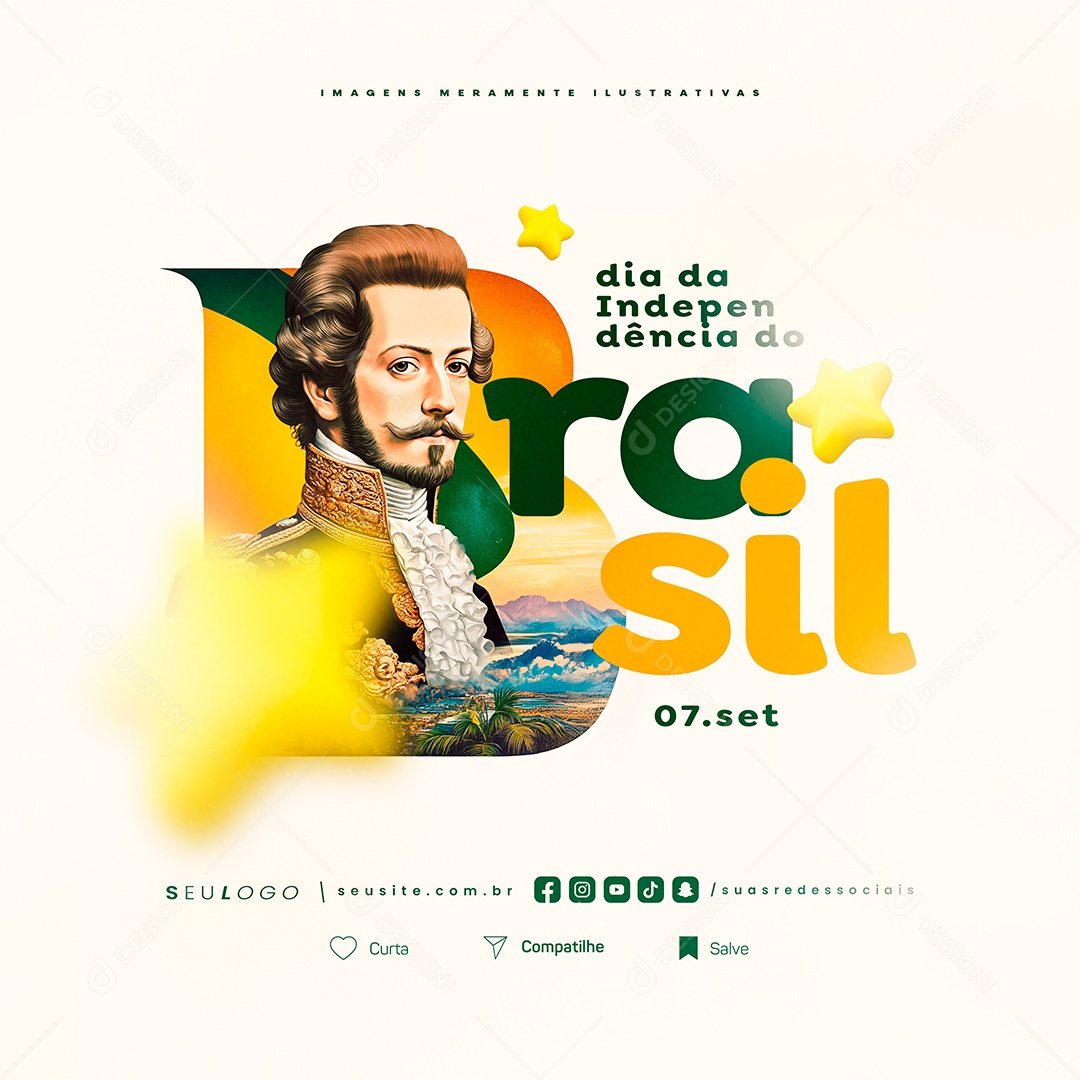 Dia da Independência do Brasil 07 de Setembro Social Media PSD Editável