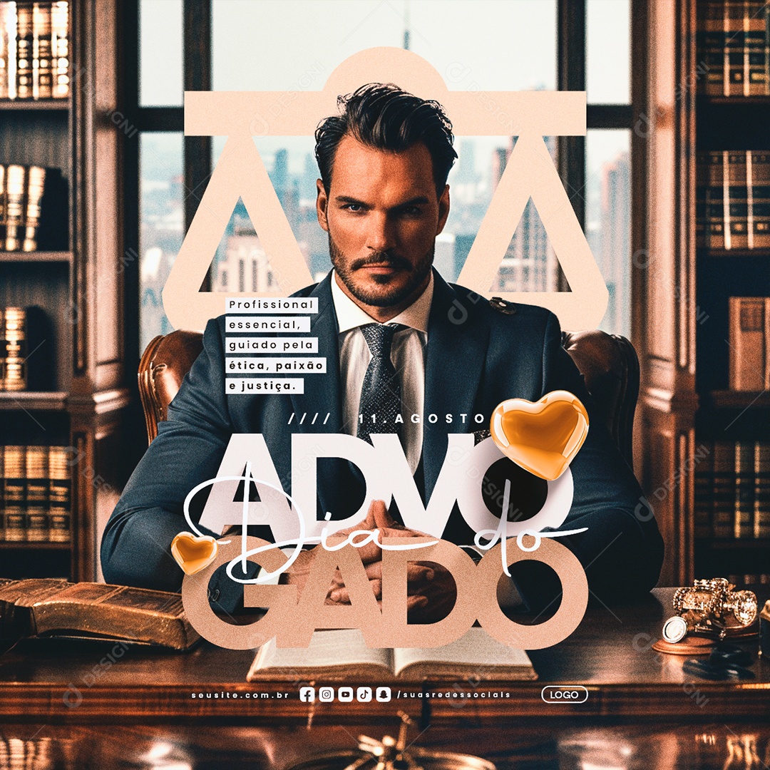 Dia do Advogado 11 de Agosto Social Media PSD Editável