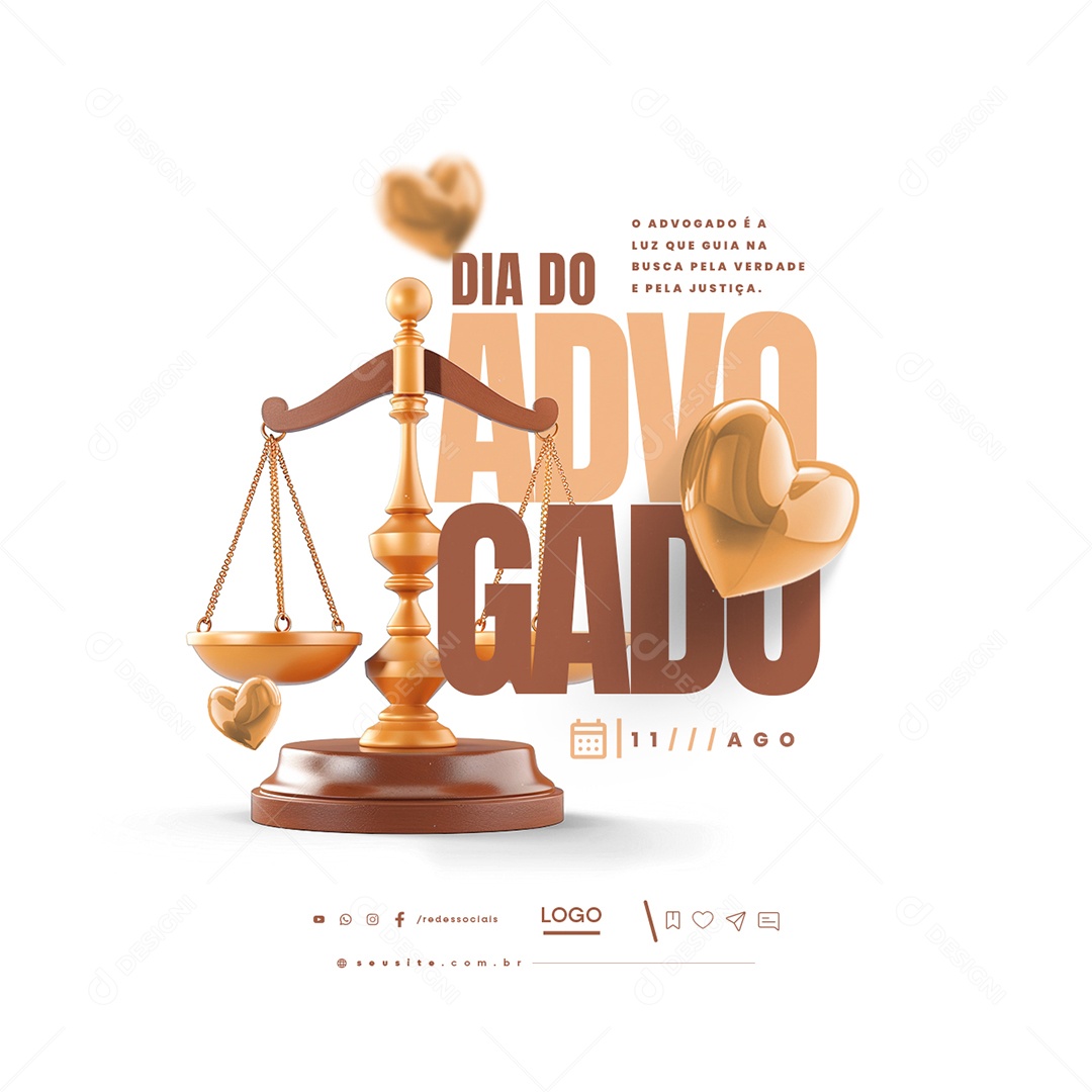Dia do Advogado 11 de Agosto Social Media PSD Editável