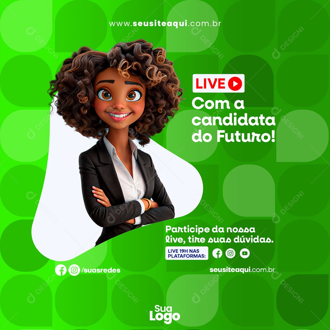 Feed Campanha Politica Social Media PSD Editável