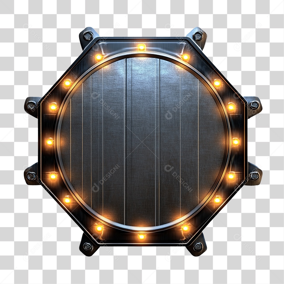 Placa de Metal com Led PNG Transparente