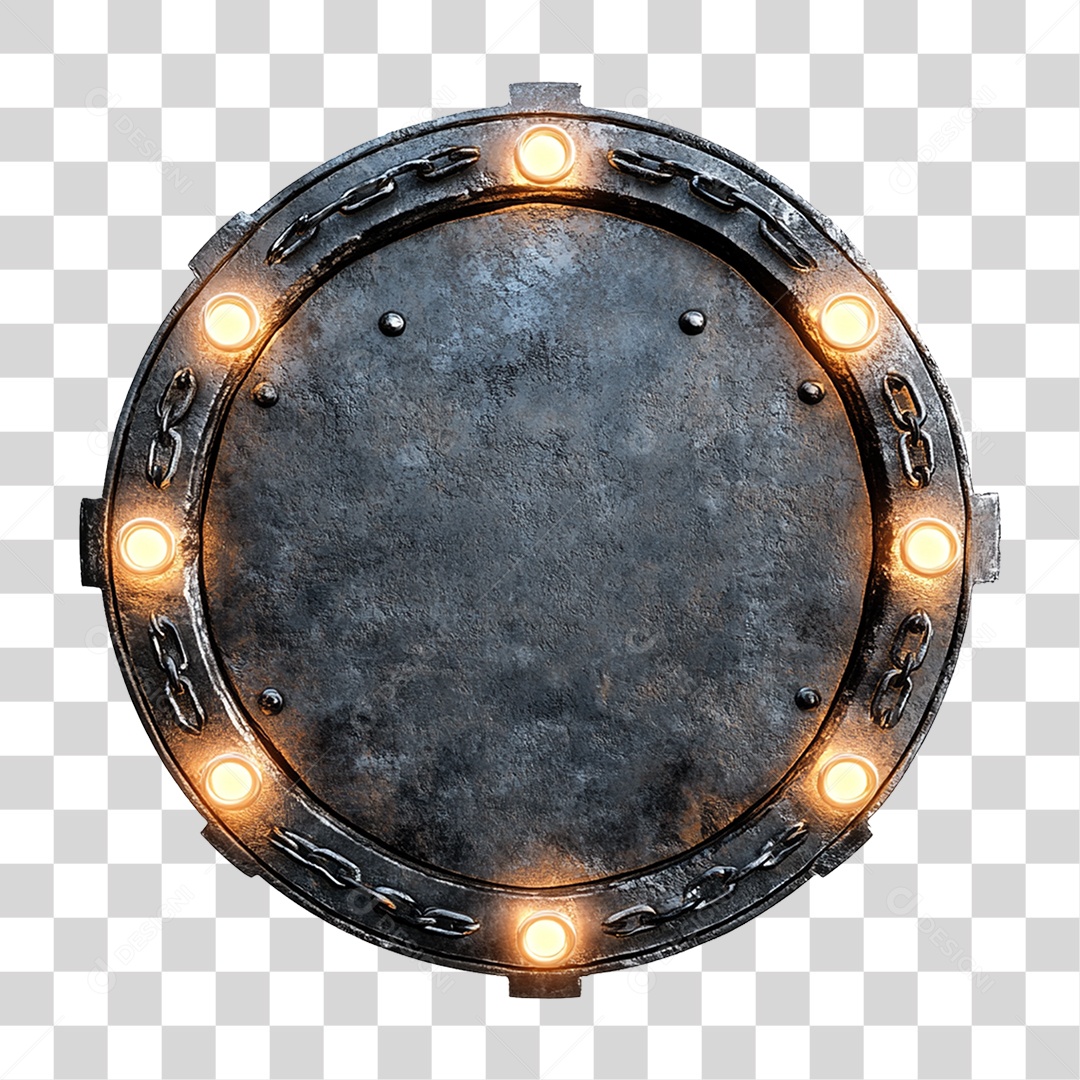 Placa de Metal com Led PNG Transparente