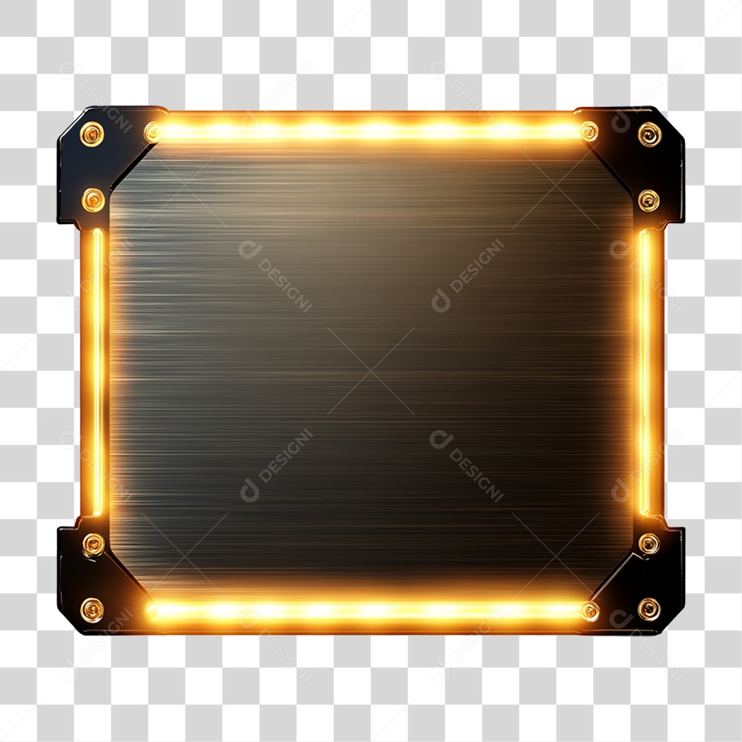 Placa de Metal com Led PNG Transparente