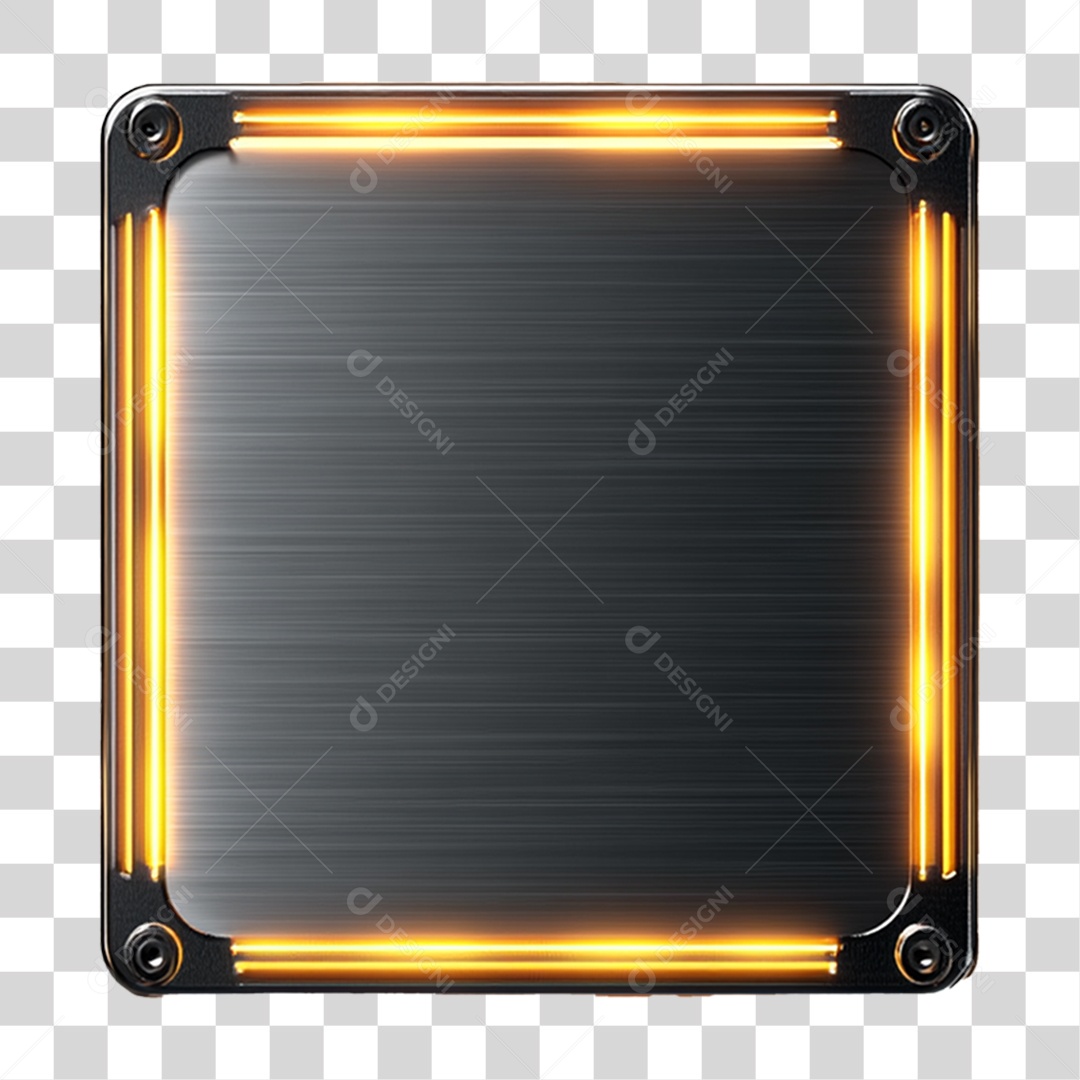 Placa de Metal com Led PNG Transparente