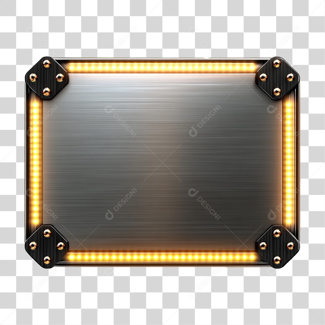 Placa de Metal com Led PNG Transparente