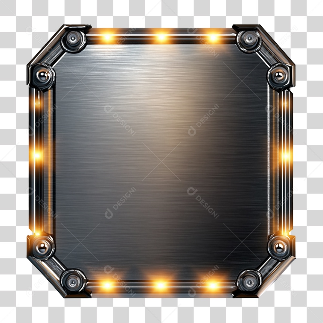 Placa de Metal com Led PNG Transparente