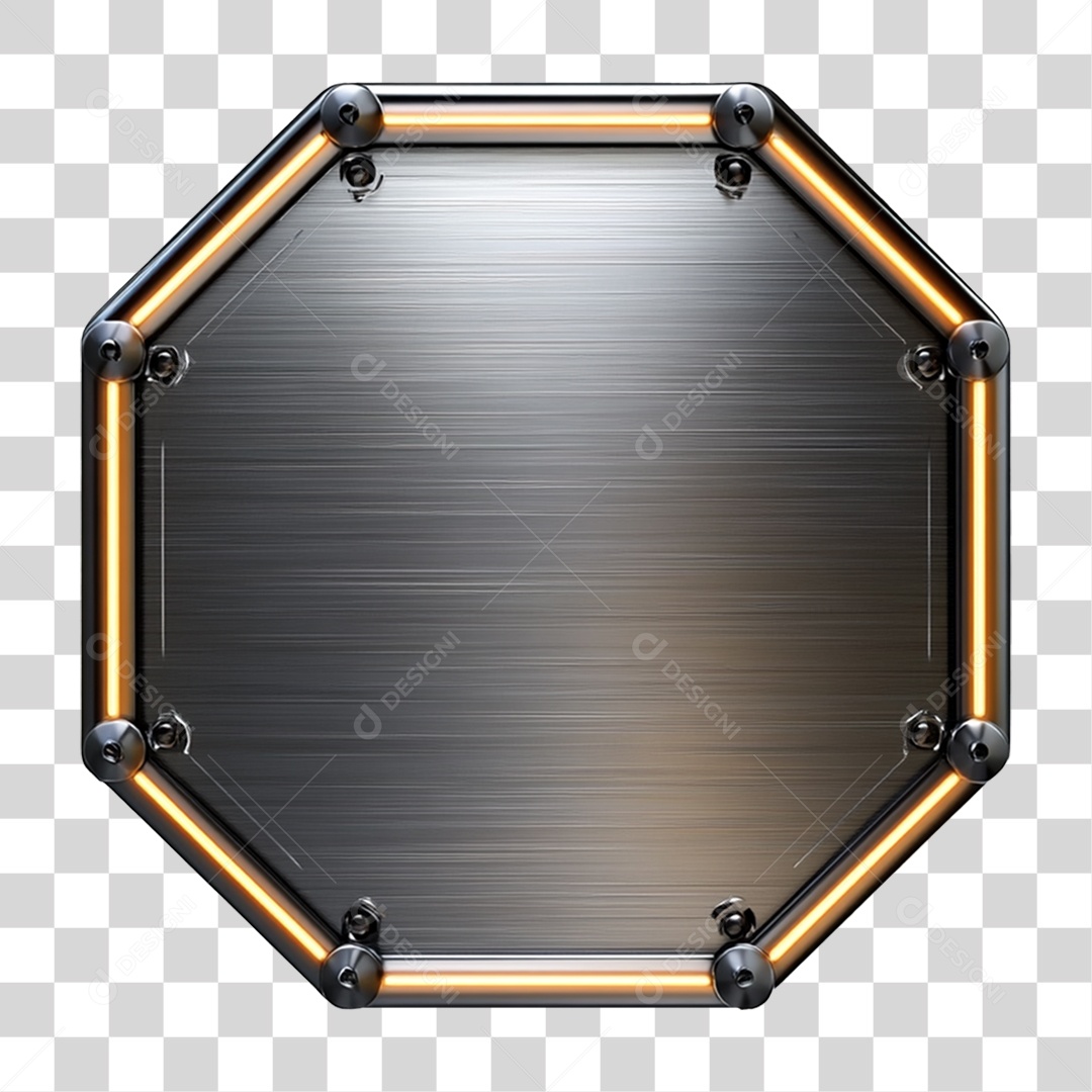 Placa de Metal com Led PNG Transparente