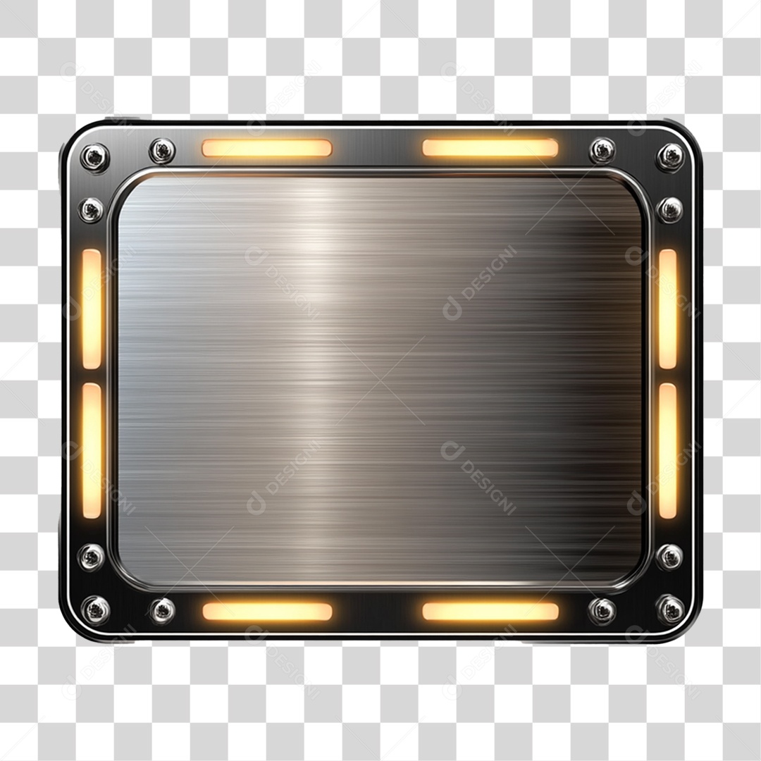 Placa de Metal com Led PNG Transparente