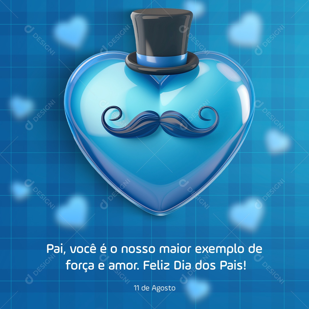 Feliz Dia Dos Pais 11 de Agosto Social Media PSD Editável