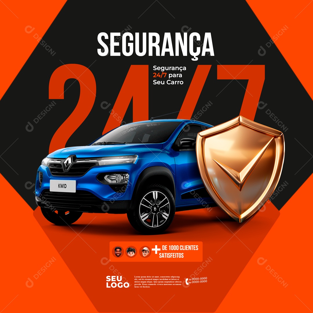 Estacionamento Segurança para seu Carro Social Media PSD Editável