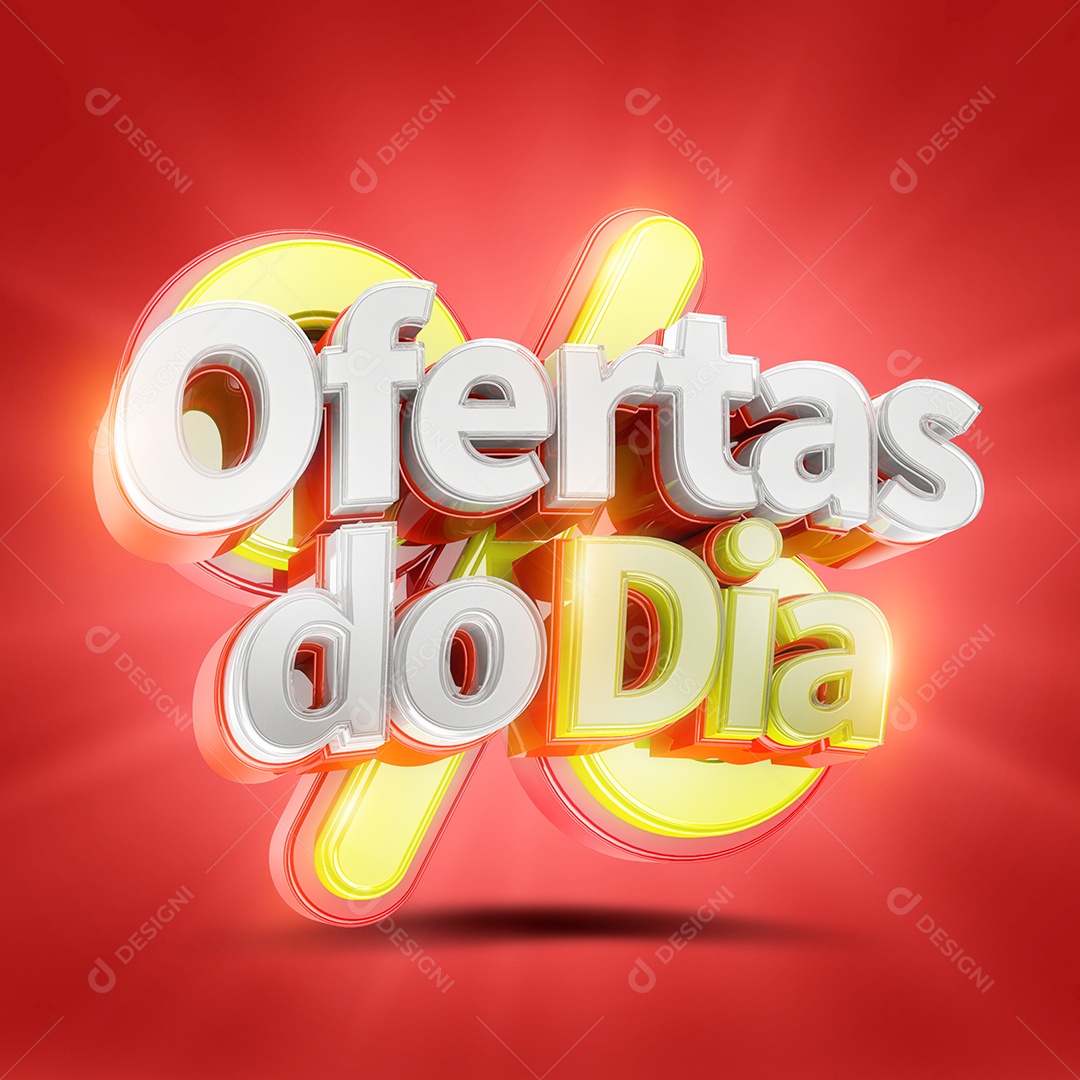 Ofertas do Dia Selo 3D para Composição PSD