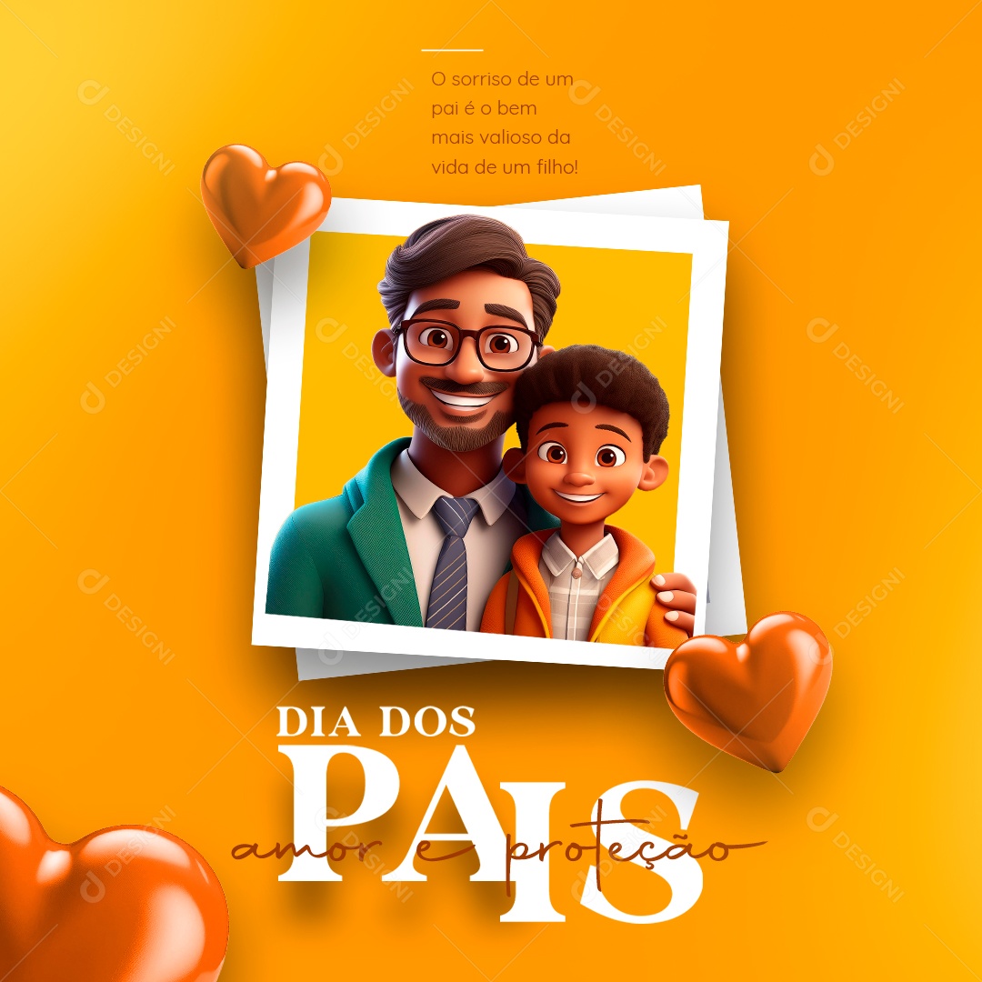 Dia Dos Pais 11 de Agosto Amor e Proteção Social Media PSD Editável