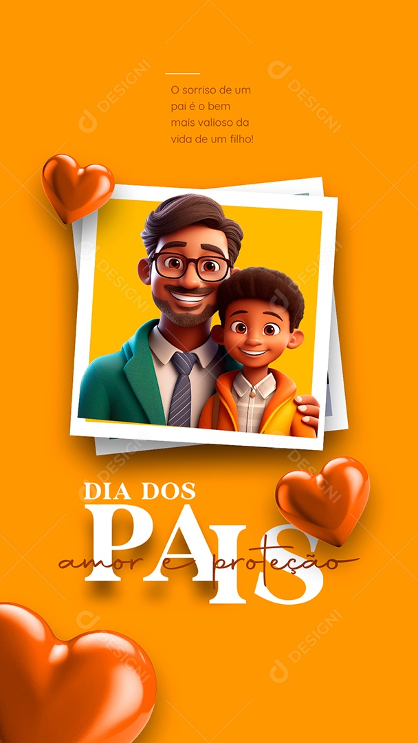 Story Dia Dos Pais 11 de Agosto Amor e Proteção Social Media PSD Editável