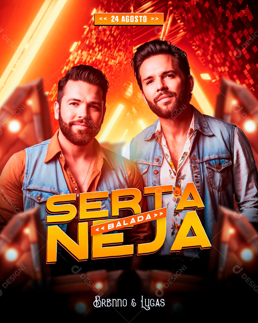 Flyer Sertaneja Balada Artistas Social Media PSD Editável