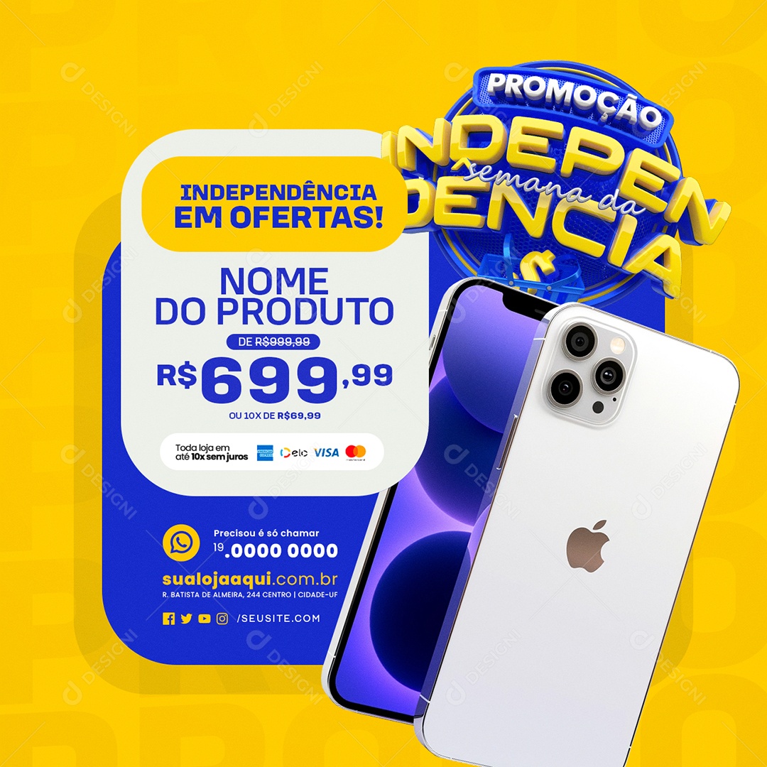 Loja de Celulares Promoção Semana da Independência Social Media PSD Editável