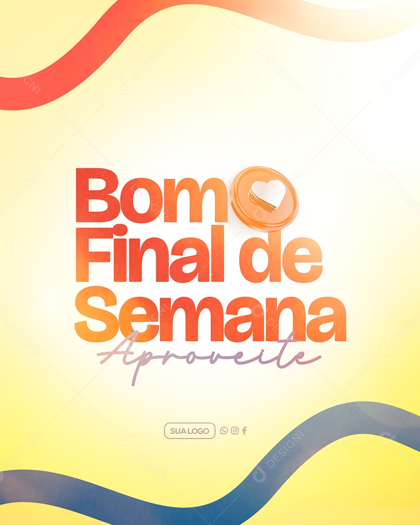 Frase Motivacional Bom Final de Semana Social Media PSD Editável