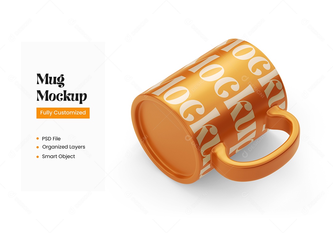 Caneca Dourada Mockup PSD