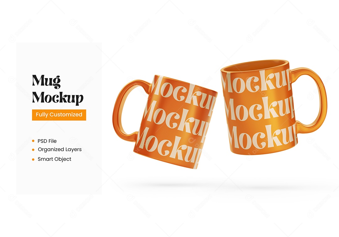 Caneca Dourada Mockup PSD