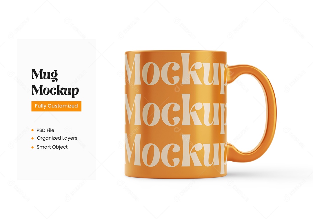 Caneca Dourada Mockup PSD