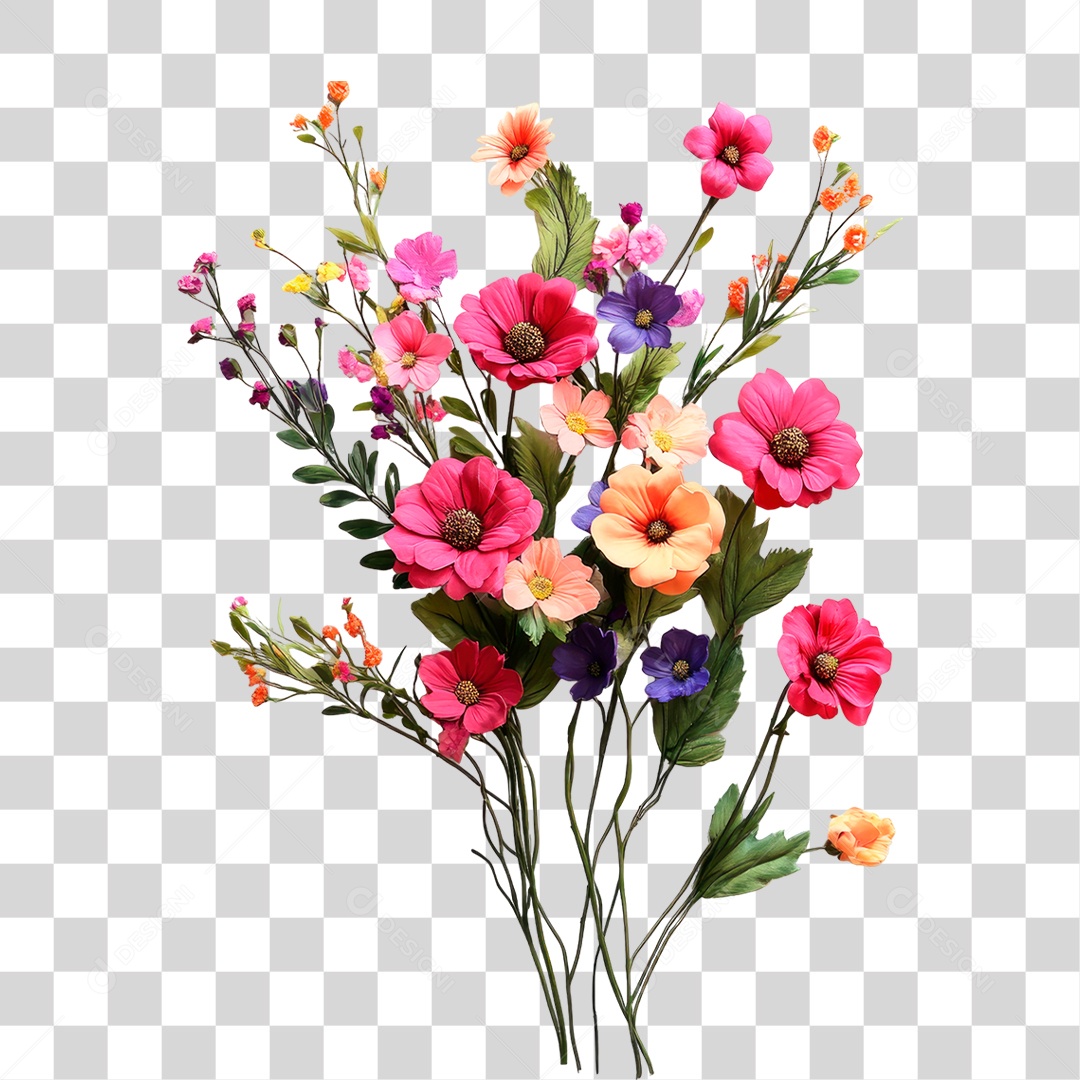 Flores Coloridas PNG Transparente