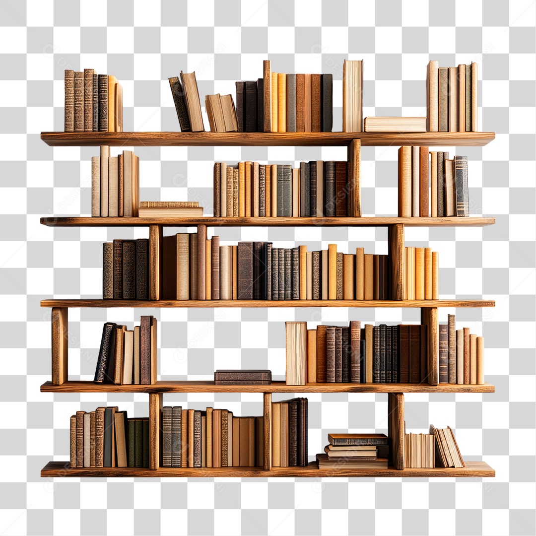 Prateleira de Livros PNG Transparente